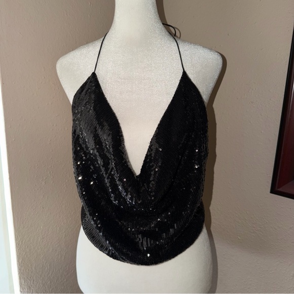 Indah Tops - INDAH Sequin Halter Top